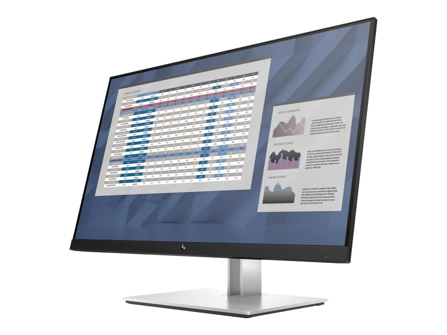 HP E27 G4 Monitor | 27" | Full HD | HDMI DisplayPort VGA | schwarz/silber